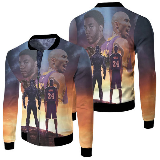 Chadwick Boseman And Kobe Bryant Black Panther Black Mamba For Fan Fleece Bomber Jacket