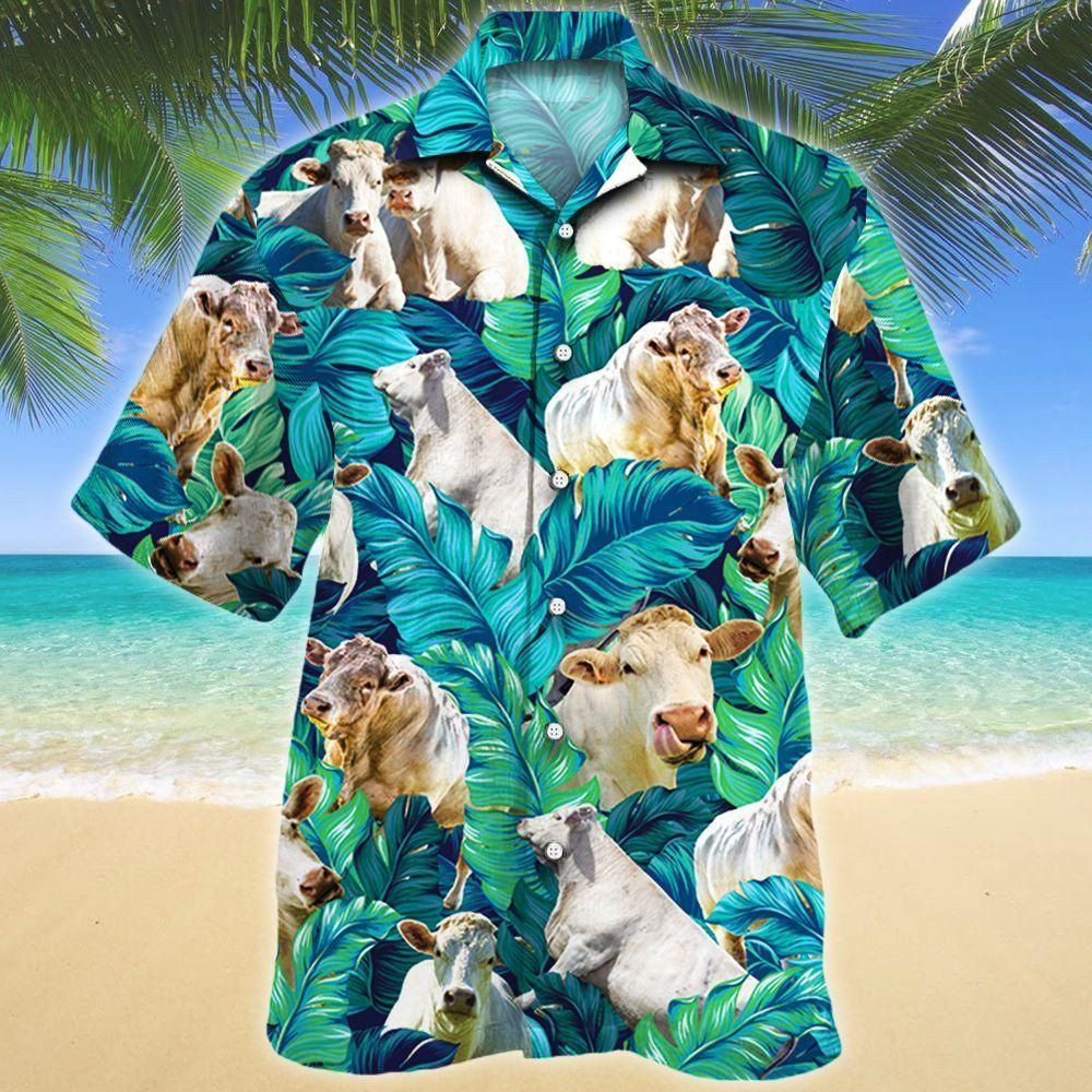 Charolais Cattle Lovers Aloha Hawaiian Shirt Colorful Short Sleeve Summer Beach Casual Shirt For Men And Women