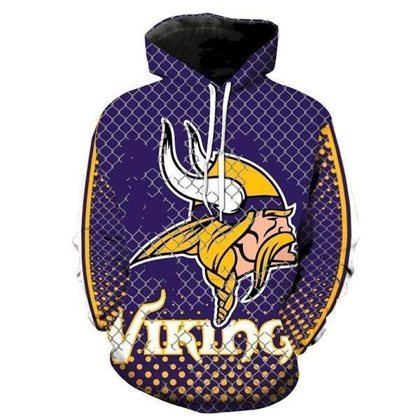 Cheap Price Football Minnesota Vikings 3D Flame Hoodie Sweatshirt