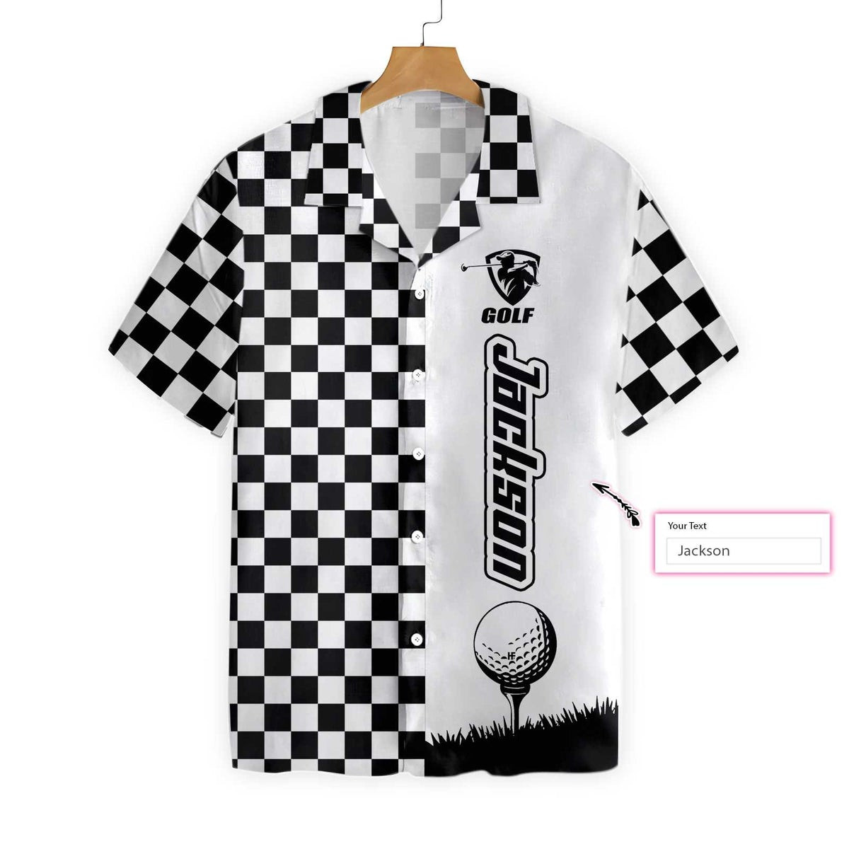 Checkboard Style Golf Custom Hawaiian Shirt