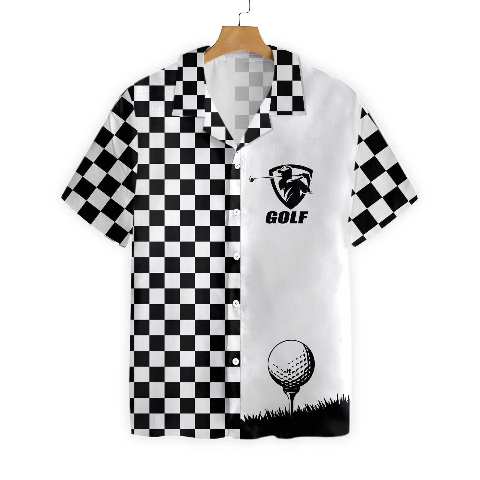 Checkboard Style Golf Hawaiian Shirt Summer Aloha Shirt