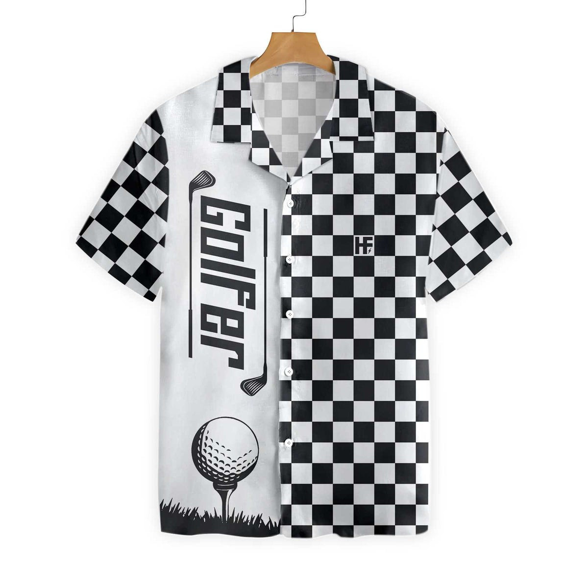 Checkerboard Style Golfer Hawaiian Shirt