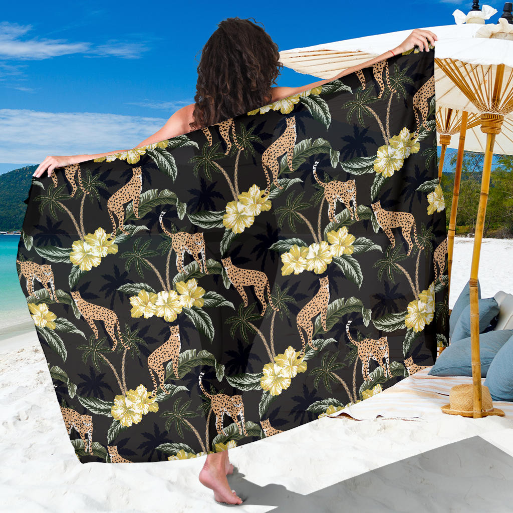 Cheetah Pattern Print Sarong Cover Up Cheetah Pareo Wrap Skirt Dress