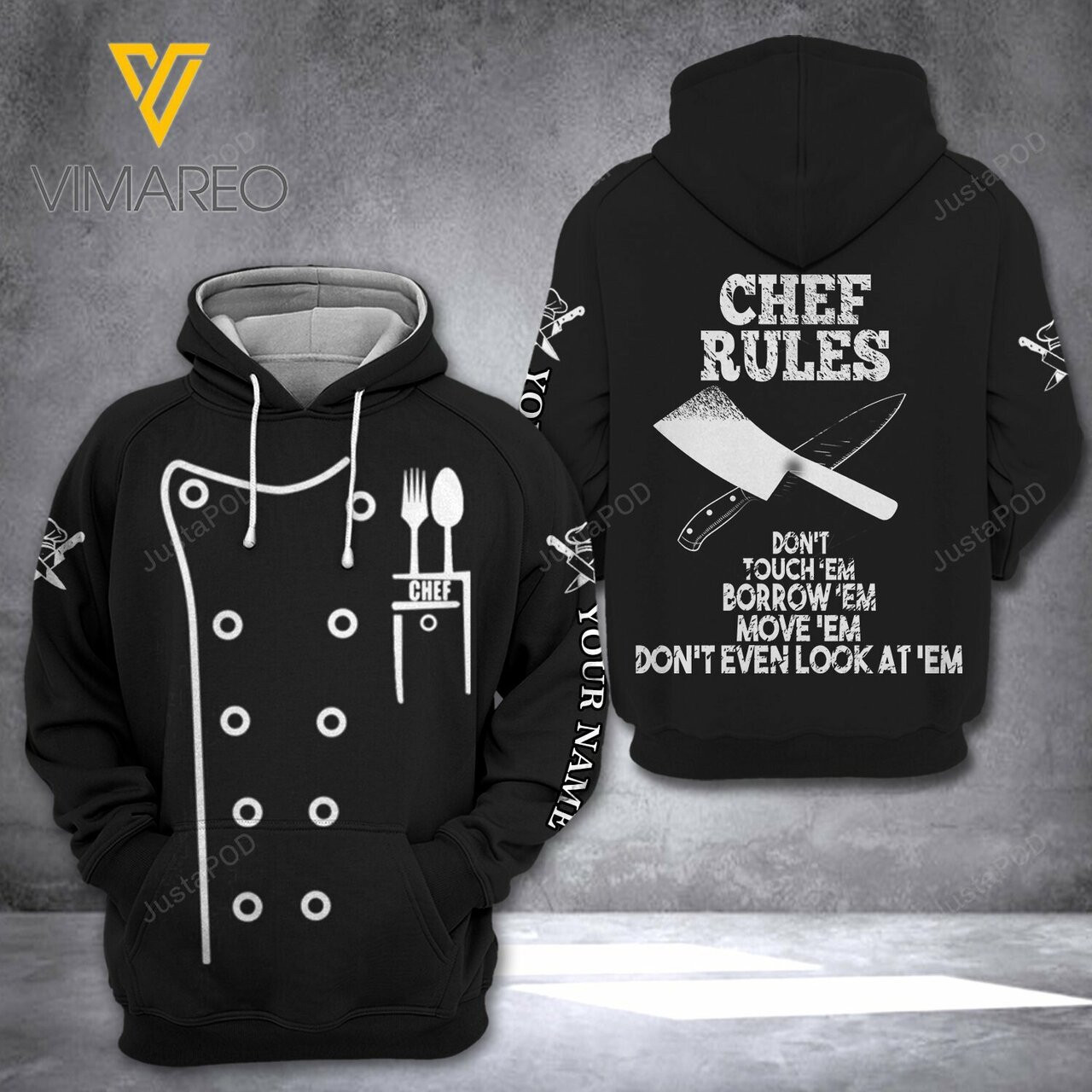 Chef 3d All Over Print Hoodie