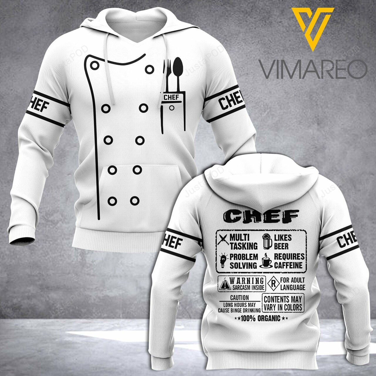 Chef 3d All Over Print Hoodie