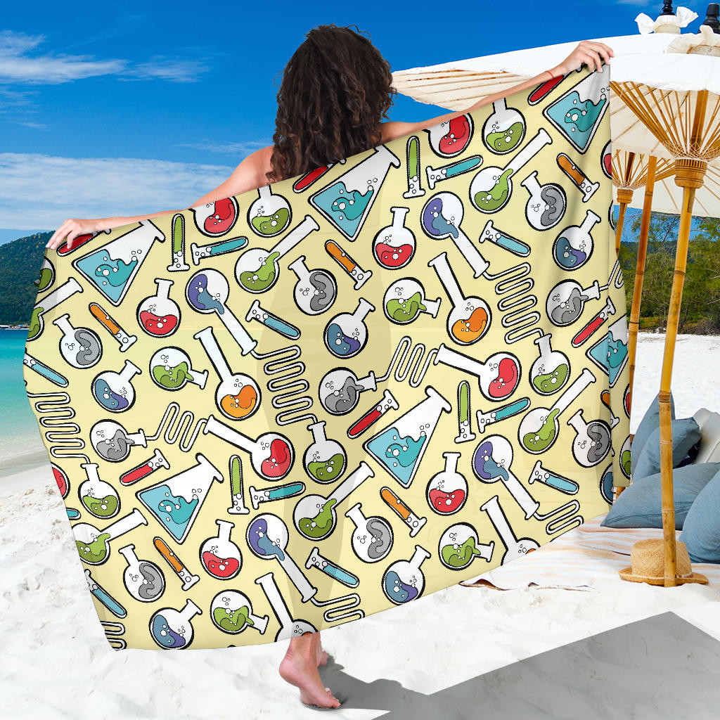 Chemical Pattern Print Sarong Cover Up Chemical Pareo Wrap Skirt Dress