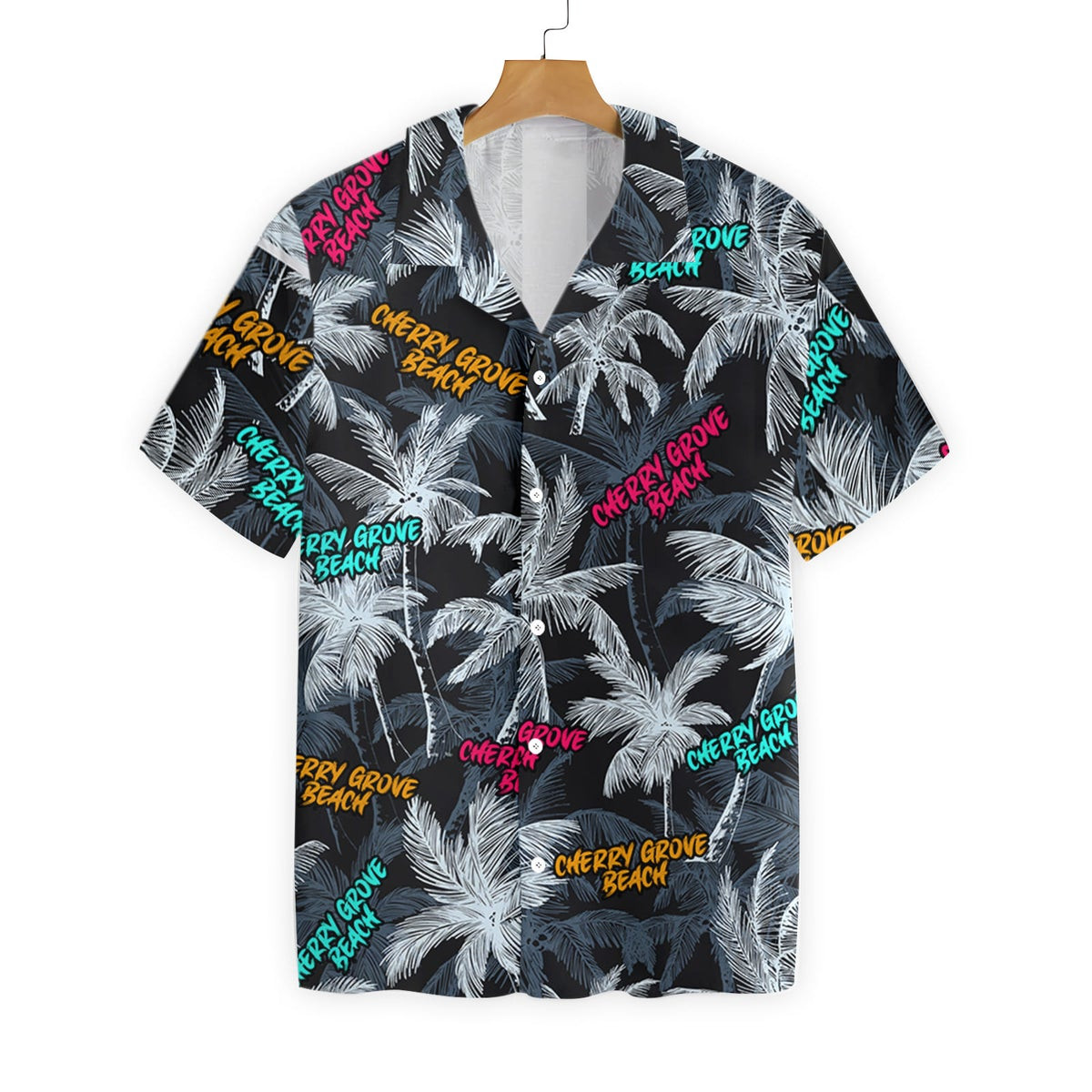 Cherry Grove Beach Coconut Tree Seamless Hawaiian Shirt