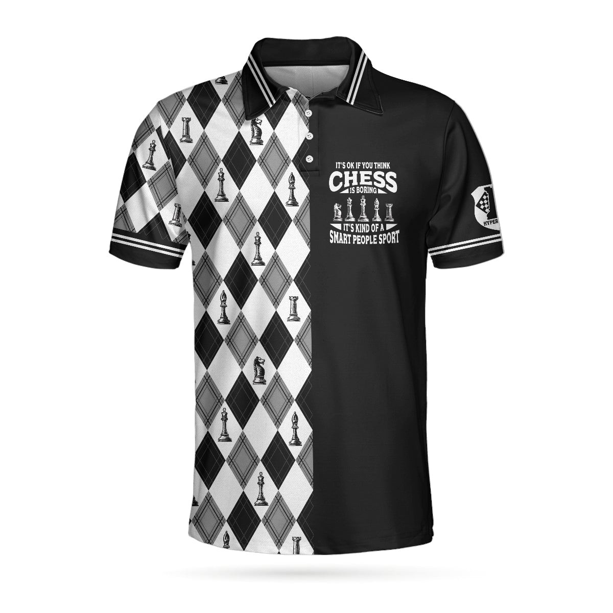 Chess Its Kind Of A Smart People Sport Short Sleeve Polo Shirt Argyle Pattern Polo Shirt Best Chess Shirt For Men