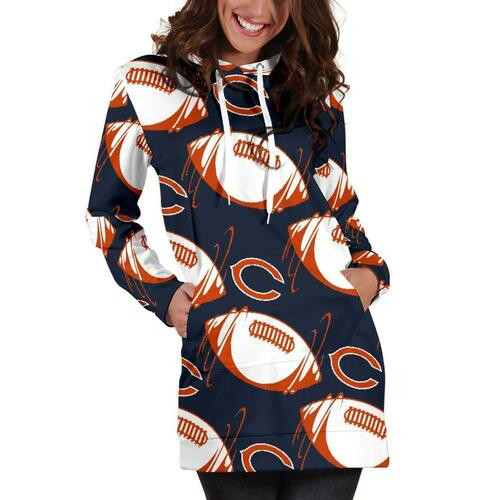 Chicago Bears Hoodie Dress Sweater Dress Sweatshirt Dress 3d All Over Print For Women Hoodie