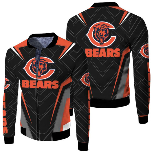 Chicago Bears Logo Legging For Fan Fleece Bomber Jacket