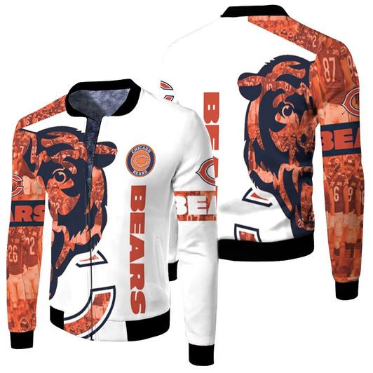 Chicago Bears Nfl For Bears Fan Fleece Bomber Jacket