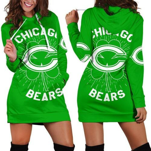 Chicago Bears St Patricks Day Hoodie Dress Sweater Dress Sweatshirt Dress 3d All Over Print For Women Hoodie