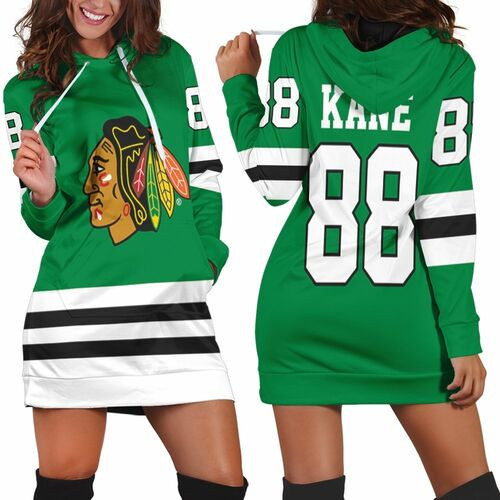 Chicago Blackhawks 88 Kane Jersey Inspired Hoodie Dress Sweater Dress Sweatshirt Dress