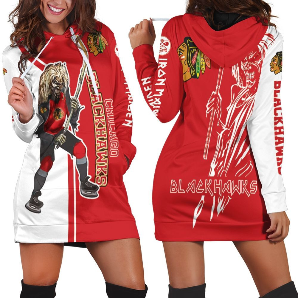 Chicago Blackhawks And Zombie For Fans Hoodie Dress Sweater Dress Sweatshirt Dress