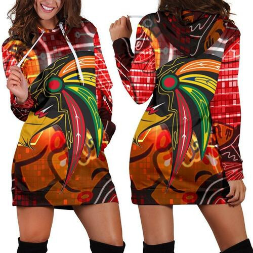 Chicago Blackhawks Hoodie Dress Sweater Dress Sweatshirt Dress 3d All Over Print For Women Hoodie