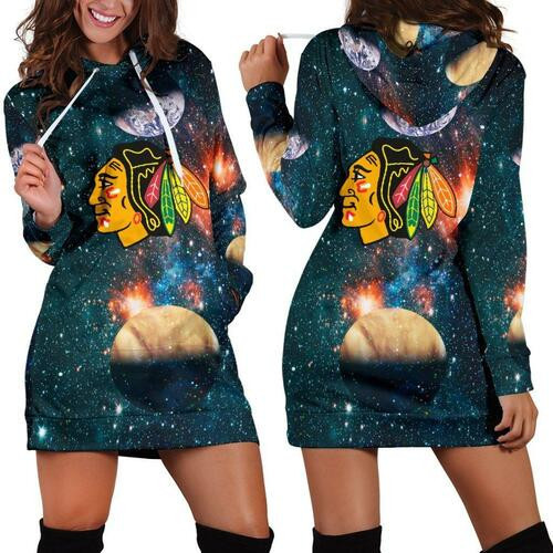 Chicago Blackhawks Hoodie Dress Sweater Dress Sweatshirt Dress 3d All Over Print For Women Hoodie