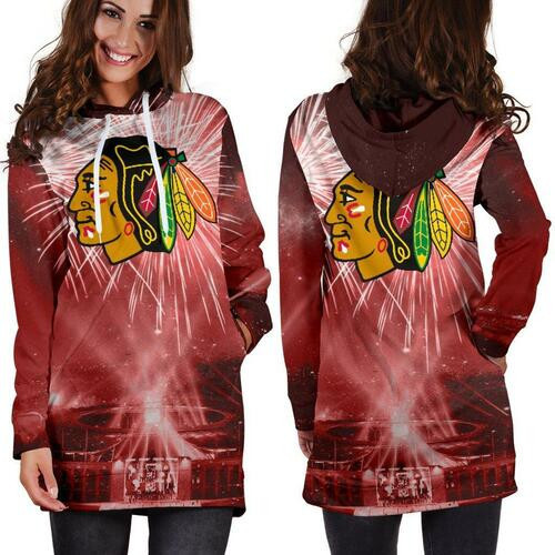 Chicago Blackhawks Hoodie Dress Sweater Dress Sweatshirt Dress 3d All Over Print For Women Hoodie