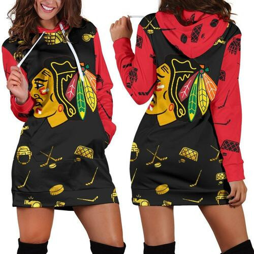 Chicago Blackhawks Hoodie Dress Sweater Dress Sweatshirt Dress 3d All Over Print For Women Hoodie