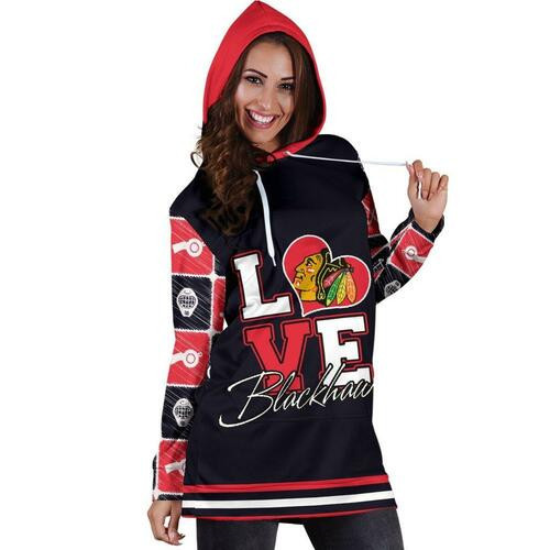 Chicago Blackhawks Hoodie Dress Sweater Dress Sweatshirt Dress 3d All Over Print For Women Hoodie