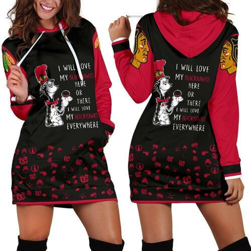 Chicago Blackhawks Hoodie Dress Sweater Dress Sweatshirt Dress 3d All Over Print For Women Hoodie