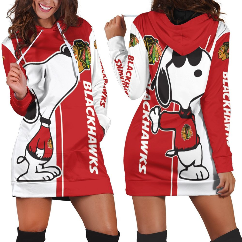 Chicago Blackhawks Snoopy Lover 3d Hoodie Dress Sweater Dress Sweatshirt Dress