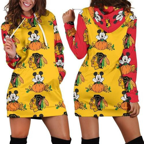 Chicago Blackhawks Womens Hoodie Dress Sweater Dress Sweatshirt Dress 3d All Over Print For Women Hoodie