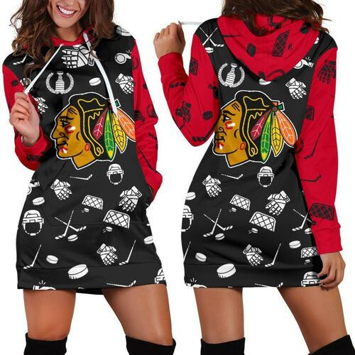 Chicago Blackhawks Womens Hoodie Dress Sweater Dress Sweatshirt Dress 3d All Over Print For Women Hoodie