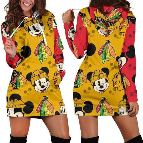 Chicago Blackhawks Womens Hoodie Dress Sweater Dress Sweatshirt Dress 3d All Over Print For Women Hoodie
