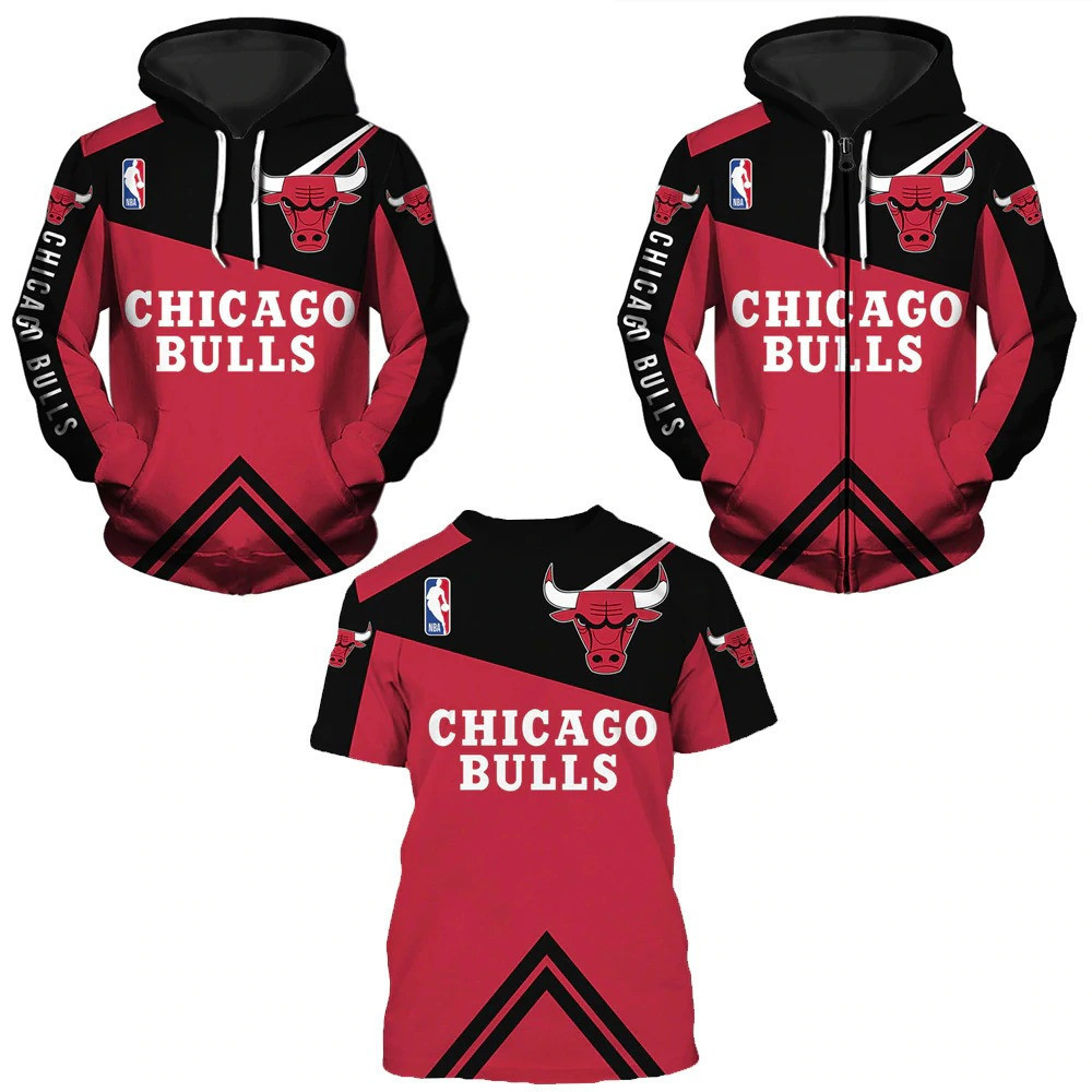 Chicago Bulls Clothing T-Shirt Pullover Zipper Hoodies For Men Women Size S-5XL