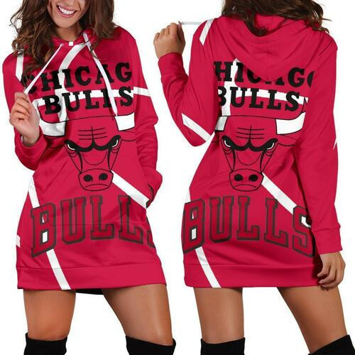 Chicago Bulls Hoodie Dress Sweater Dress Sweatshirt Dress 3d All Over Print For Women Hoodie