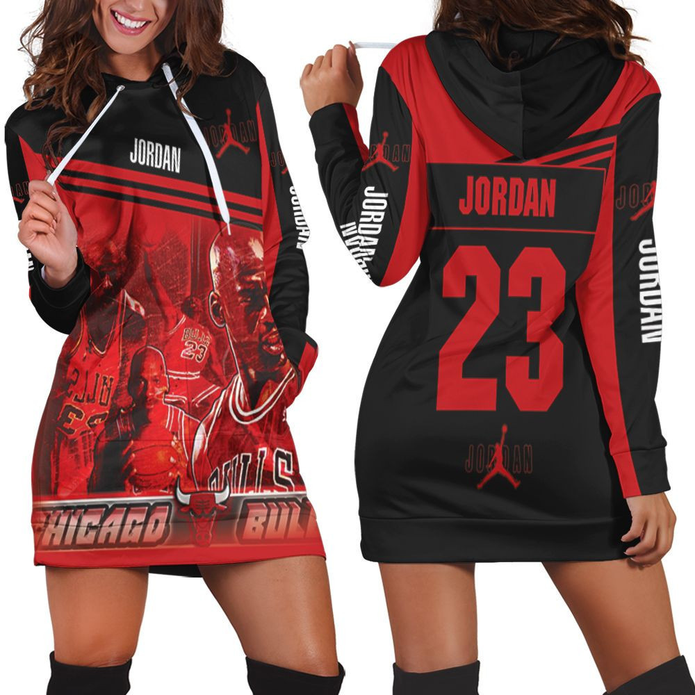 Chicago Bulls Michael Jordan 23 Hoodie Dress Sweater Dress Sweatshirt Dress