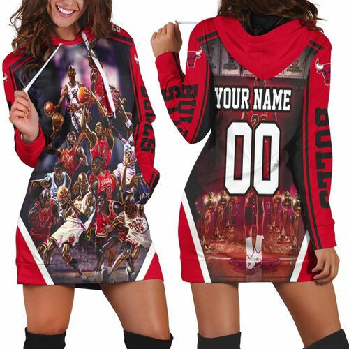 Chicago Bulls Michael Jordan And Legends Personalized Hoodie Dress Sweater Dress Sweatshirt Dress