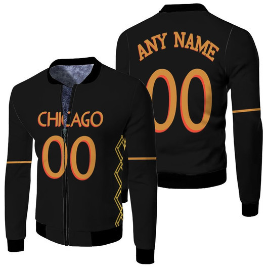 Chicago Bulls Nba Basketball Team 2020 New Arrival Black Jersey Style Custom Gift For Bulls Fans Fleece Bomber Jacket