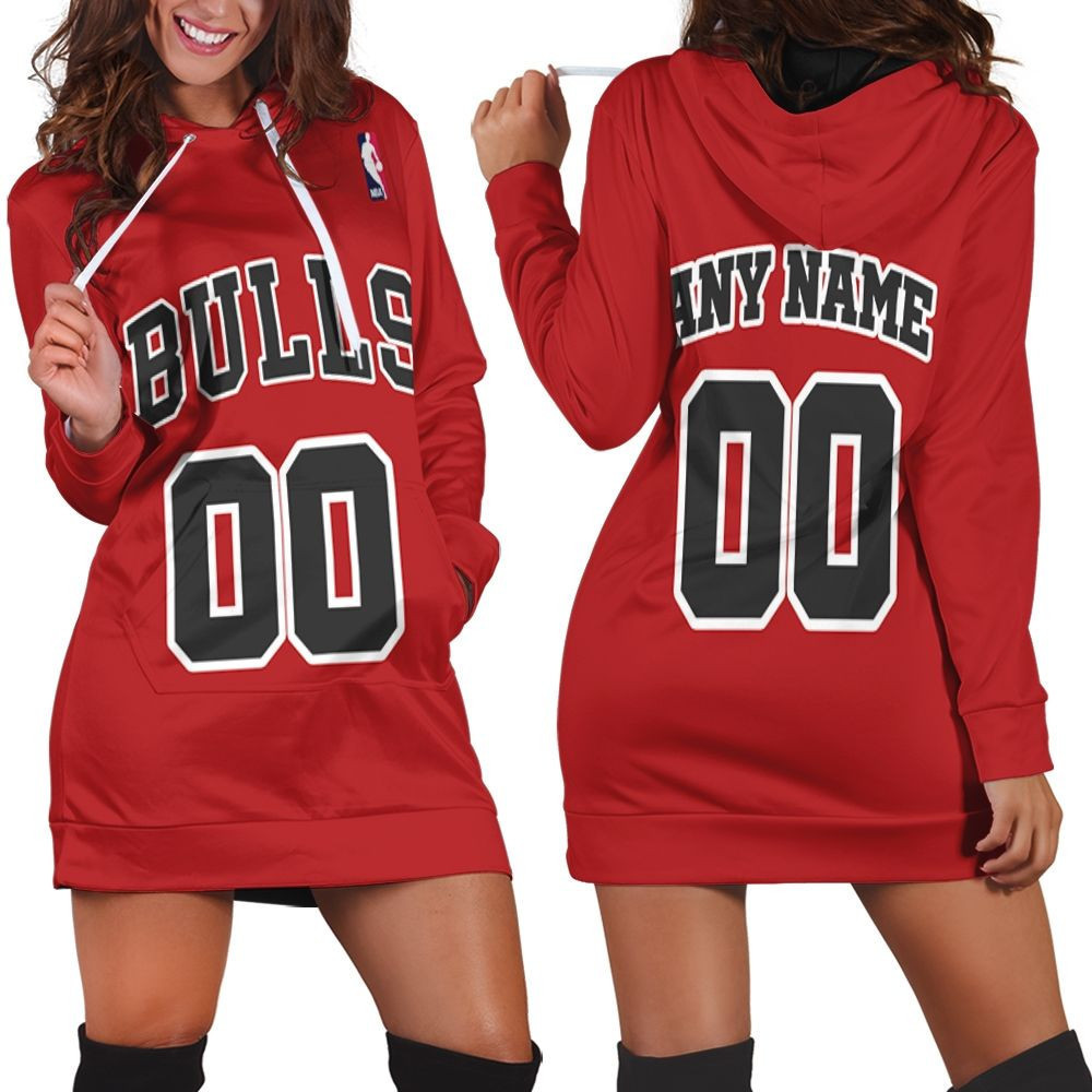 Chicago Bulls Nba Basketball Team Throwback Red Jersey Style Custom Gift For Bulls Fans Hoodie Dress Sweater Dress Sweatshirt Dress