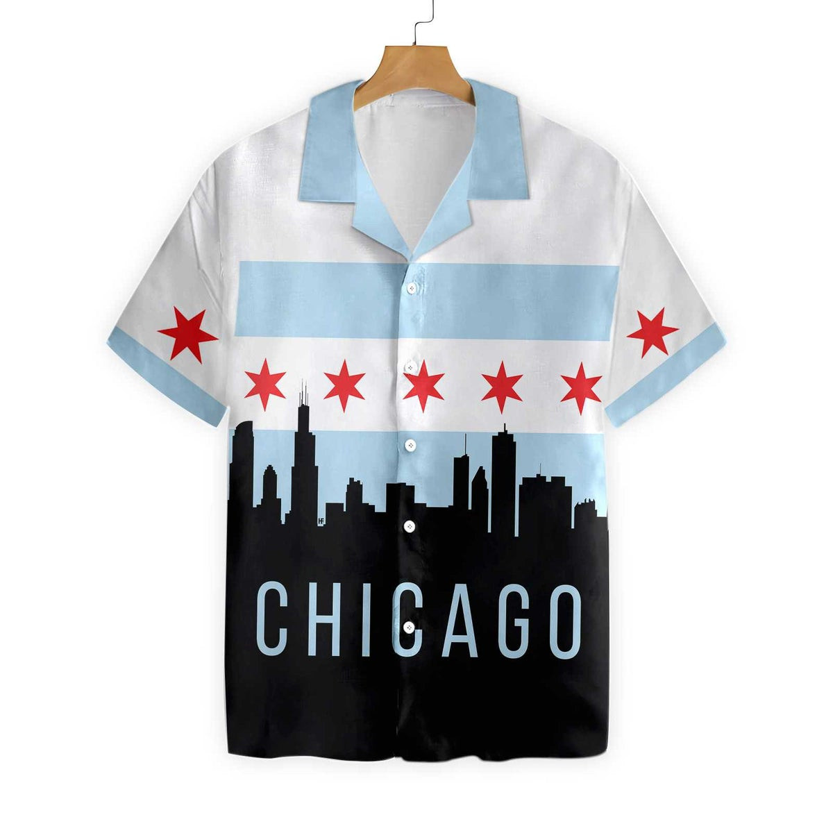 Chicago City Skyline Landmarks Hawaiian Shirt