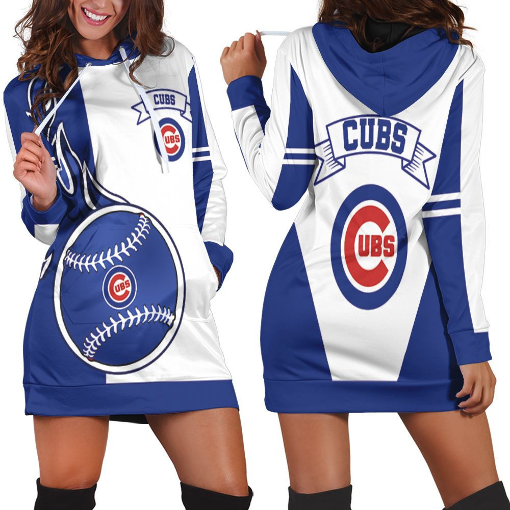 Chicago Cubs 3d Hoodie Dress Sweater Dress Sweatshirt Dress