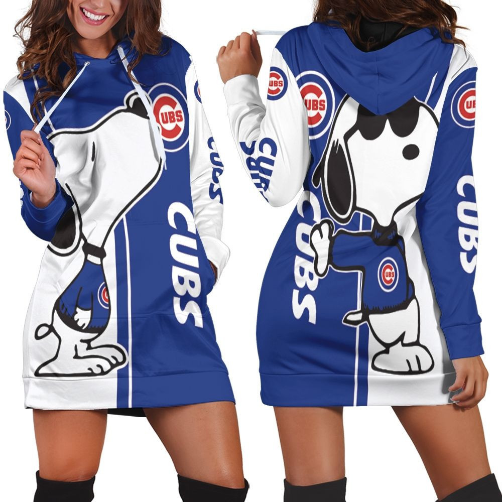 Chicago Cubs Snoopy Lover 3d Hoodie Dress Sweater Dress Sweatshirt Dress