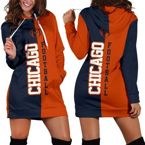Chicago Football Hoodie Dress Sweater Dress Sweatshirt Dress 3d All Over Print For Women Hoodie