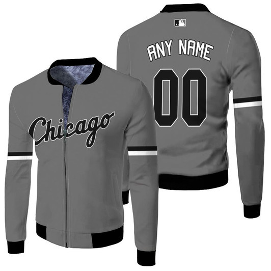 Chicago White Sox Baseball Team 2020 Mlb Dark Grey Jersey Style Custom Gift For Chicago Fans Fleece Bomber Jacket