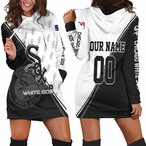 Chicago White Sox Black And White For Fan 3d Hoodie Dress Sweater Dress Sweatshirt Dress
