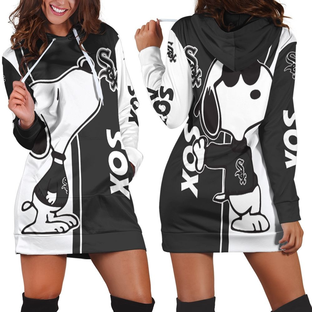 Chicago White Sox Snoopy Lover 3d Hoodie Dress Sweater Dress Sweatshirt Dress