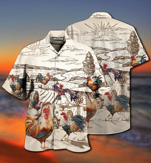 Chicken Awesome Farmer Roosters Limited Edition - Hawaiian Shirt - Hawaiian Shirt For Men