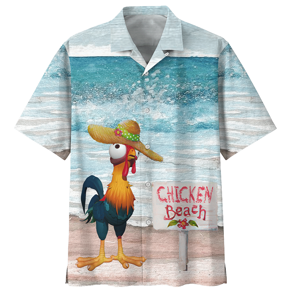 Chicken Beach Aloha Hawaiian Shirt Colorful Short Sleeve Summer Beach Casual Shirt For Men And Women