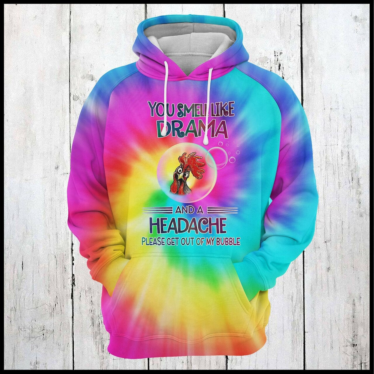 Chicken Bubble Tie Dye 3d All Over Print Hoodie