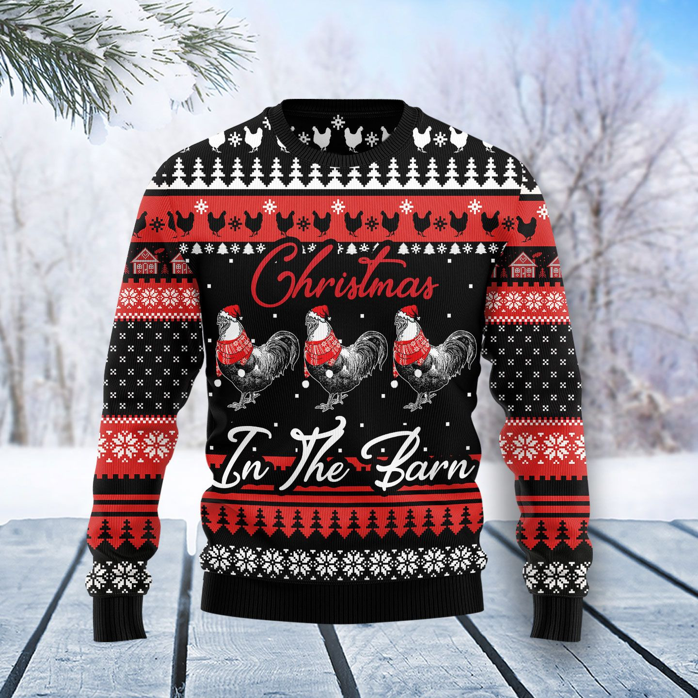 Chicken Farm Ugly Christmas Sweater Ugly Sweater For Men Women