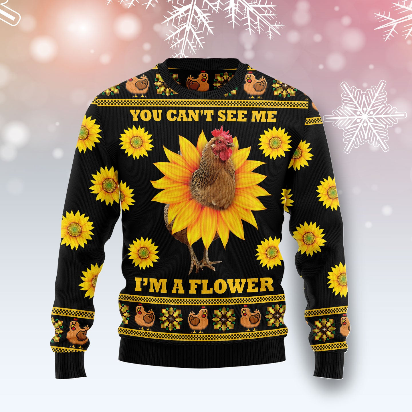 Chicken Flower Ugly Christmas Sweater, Ugly Sweater For Men Women, Holiday Sweater