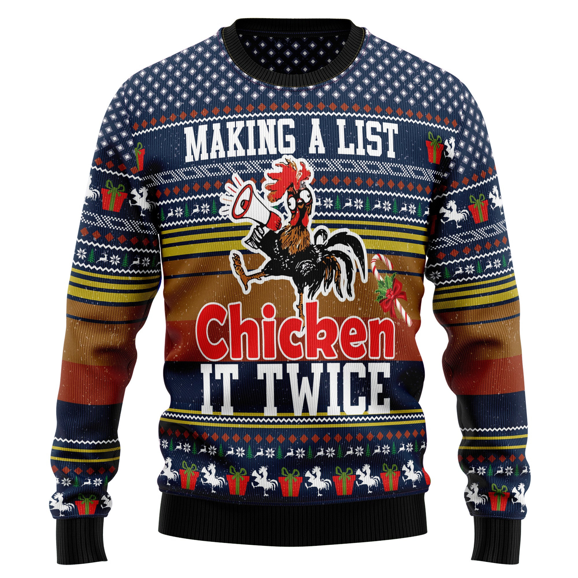 Chicken It Twice Ugly Christmas Sweater