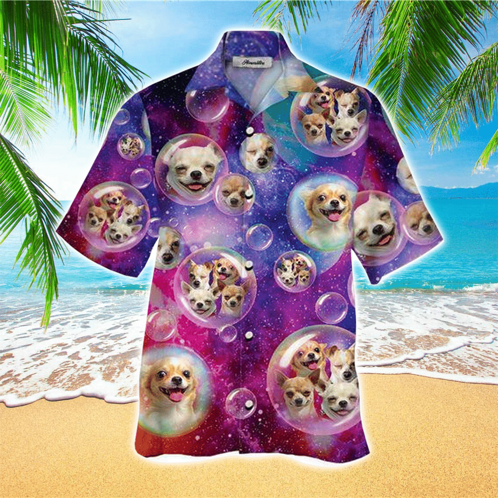 Chihuahua Apparel Chihuahua Hawaiian Button Up Shirt for Men and Women