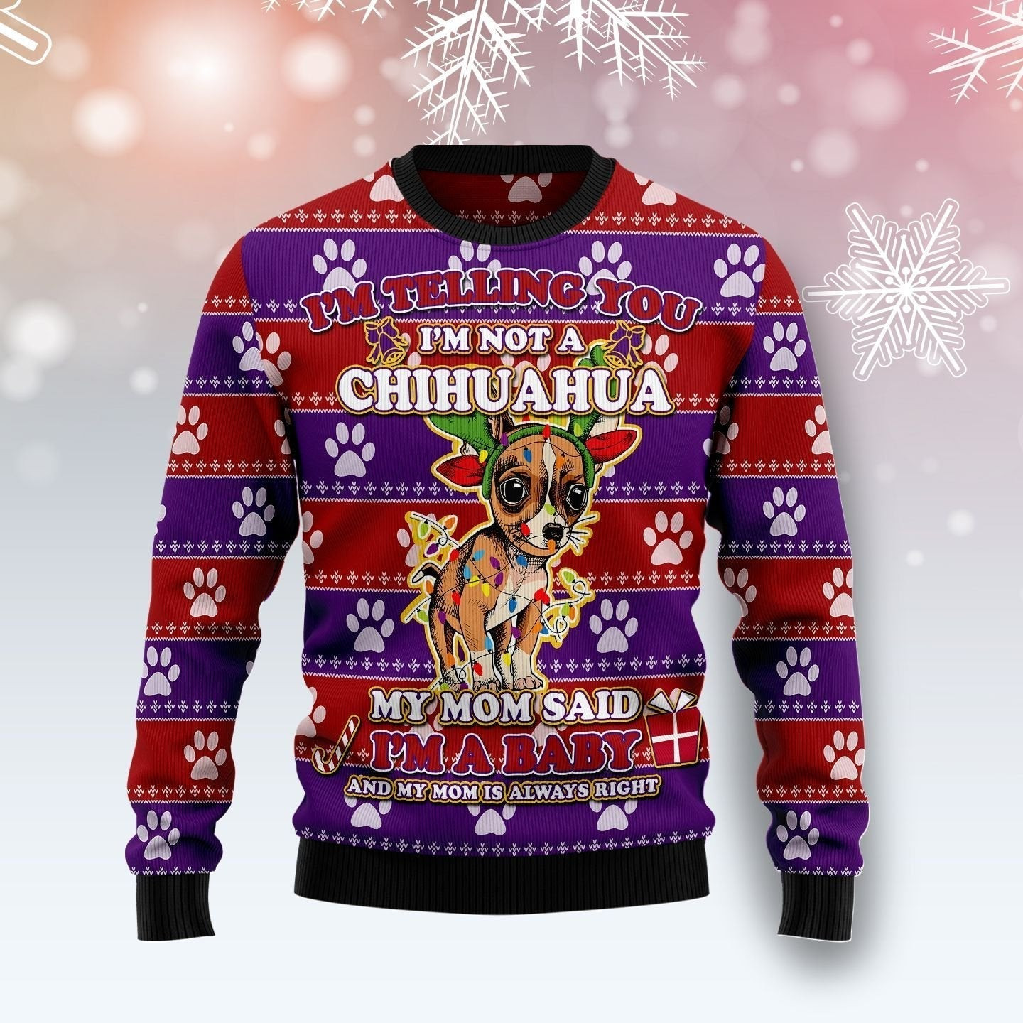Chihuahua Baby Christmas Ugly Christmas Sweater Ugly Sweater For Men Women