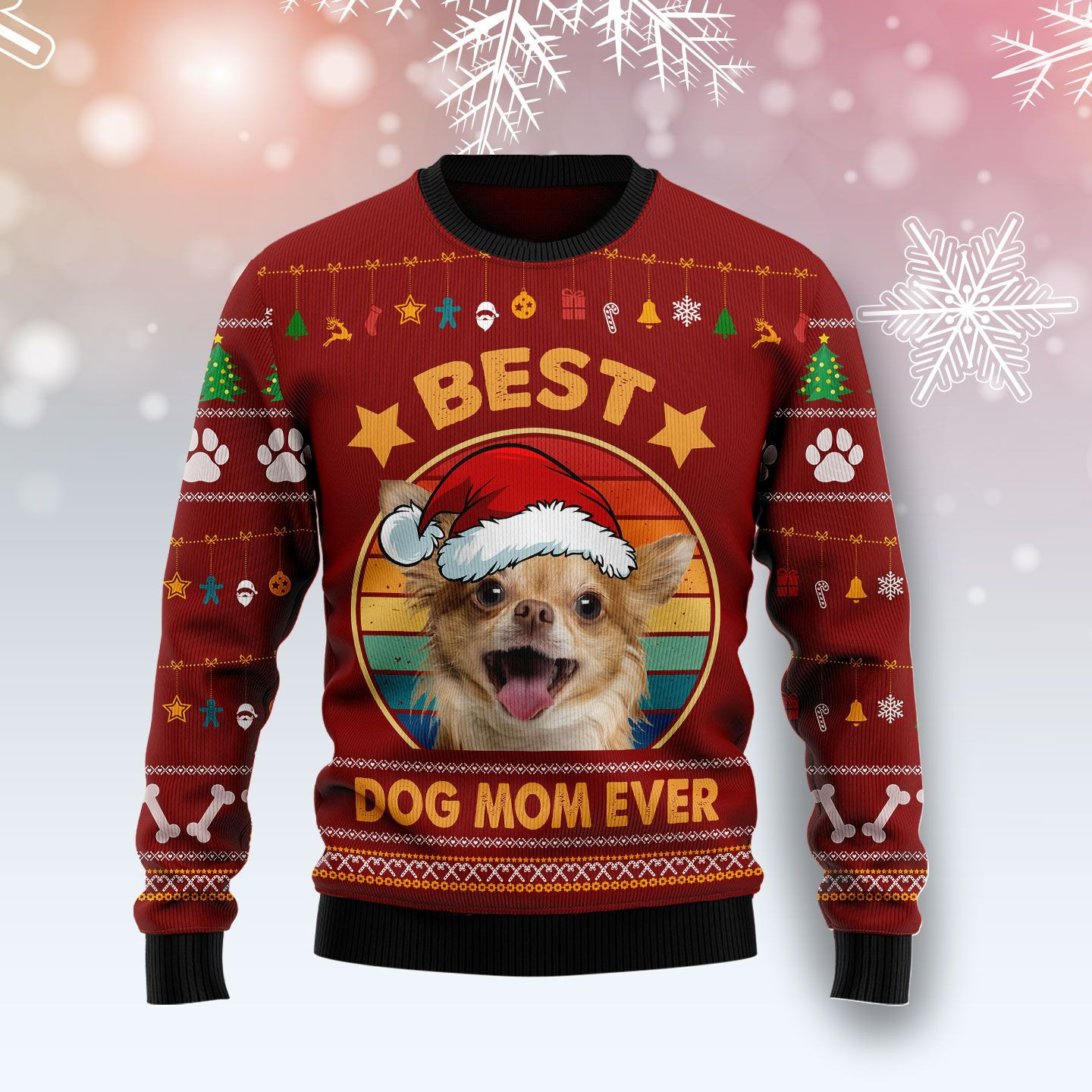 Chihuahua Best Dog Mom Ever Ugly Christmas Sweater Ugly Sweater For Men Women